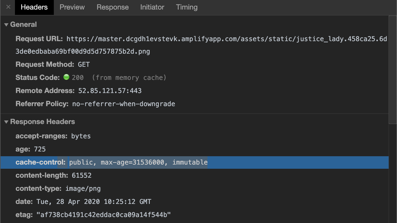 Screenshot of response headers showing HTTP status code, content type, date, server information, and other metadata sent by a web server in response to a client's request.