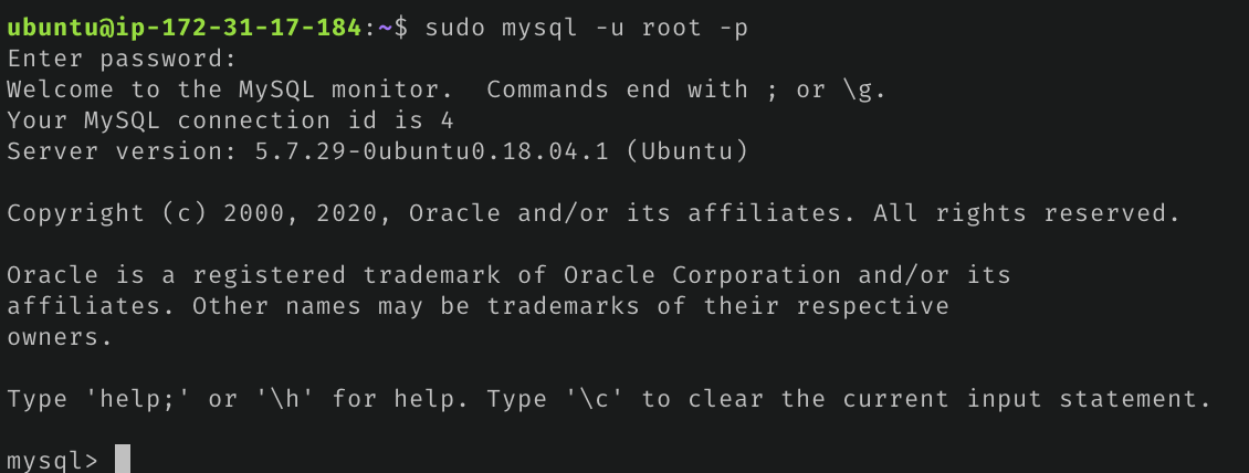 Console my sql