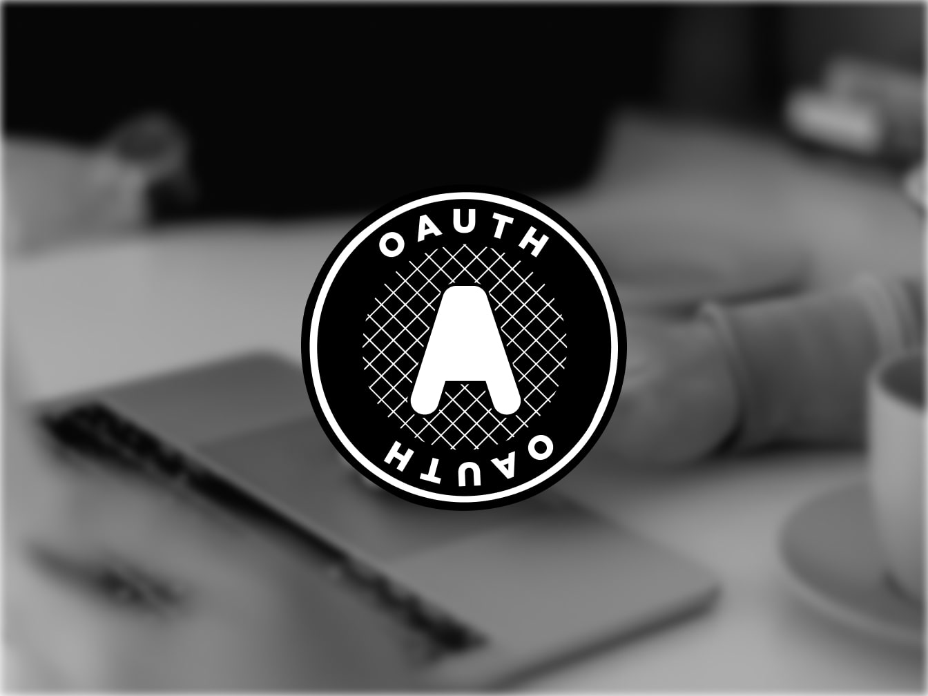 OAuth image with laptop in background