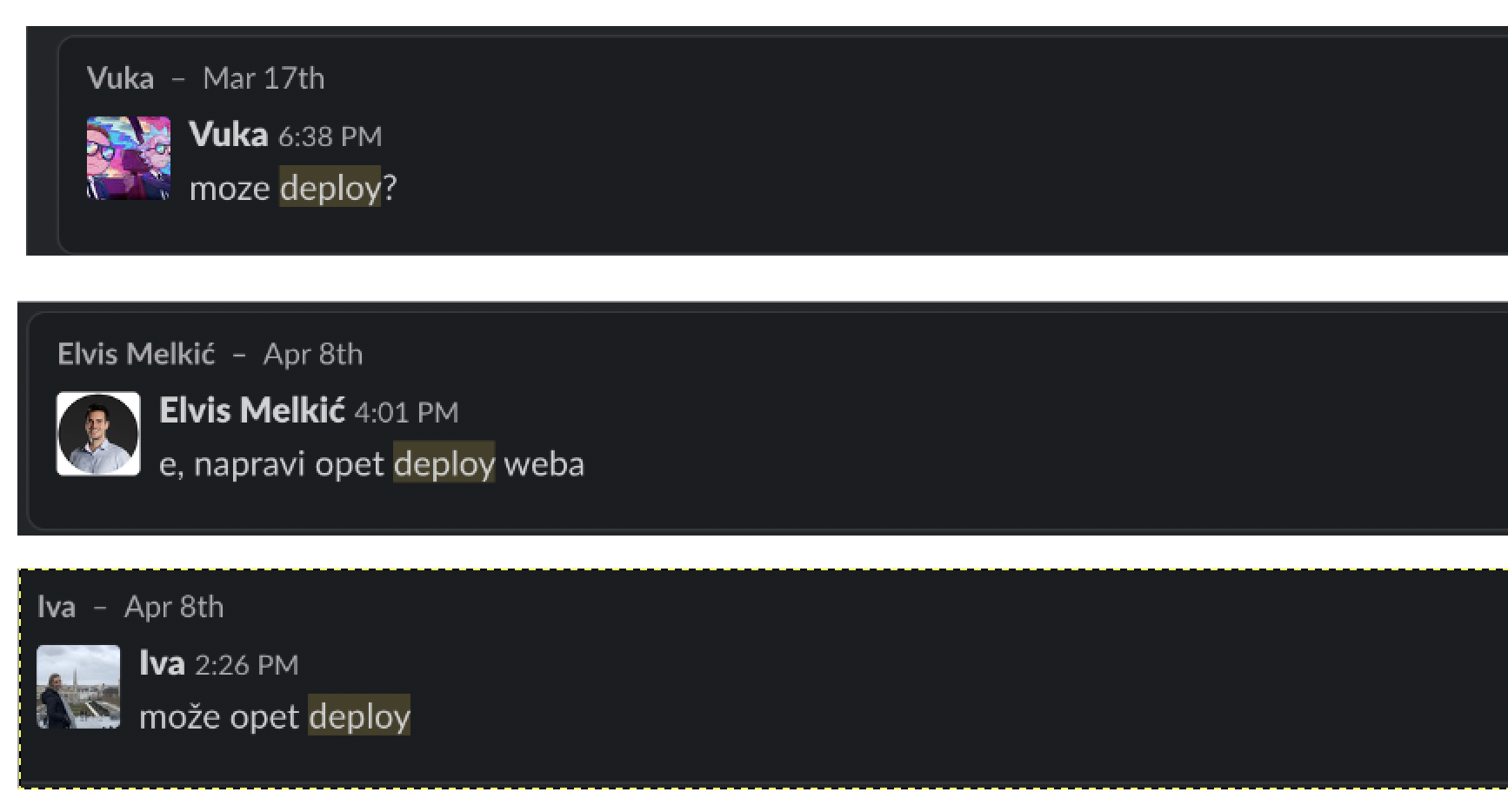 Chat messages